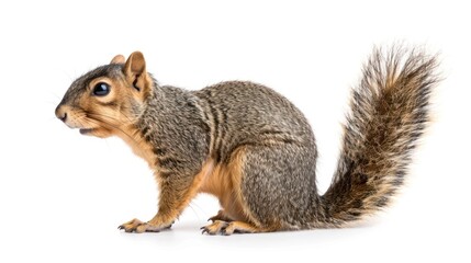 Fototapeta premium Fox Squirrel full body clearly photo on white background , 