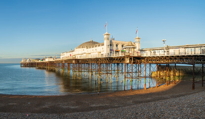Brighton pier in morning light. England