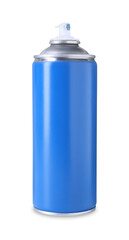 Blue can of spray paint isolated on white