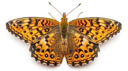 Fototapeta premium Fritillary Butterfly full body clearly photo on white background ,