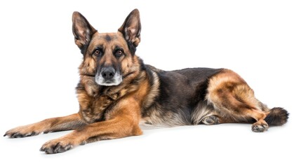 Fototapeta premium German Sheprador full body clearly photo on white background , 