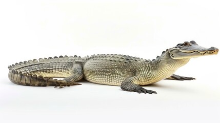 Obraz premium Gharial full body clearly photo on white background , 