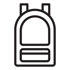 Fototapeta premium Backpack icon linear style. Backpack for school or hiking. Vector illustration.