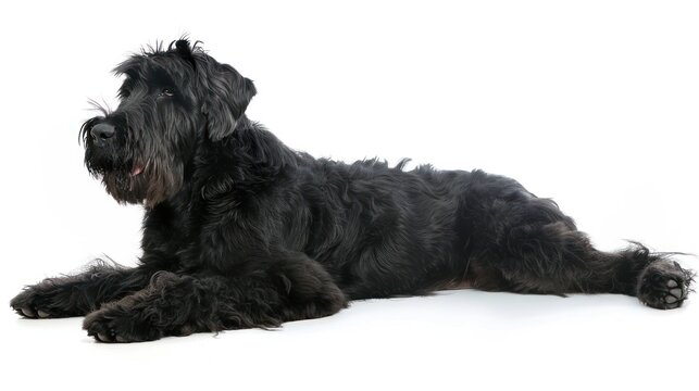 Giant Schnoodle full body clearly photo on white background , 