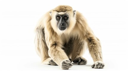 Obraz premium Gibbon full body clearly photo on white background , 