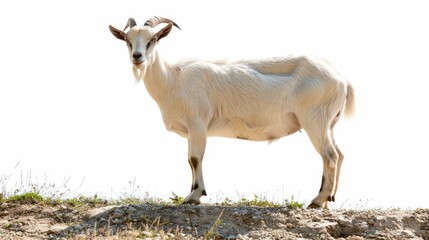 Fototapeta premium Goat full body clearly photo on white background , 