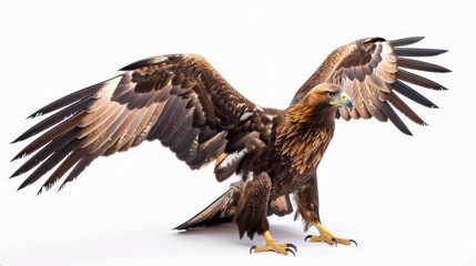 Obraz premium Golden Eagle full body clearly photo on white background , 
