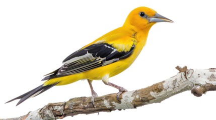 Fototapeta premium Golden Oriole full body clearly photo on white background , 