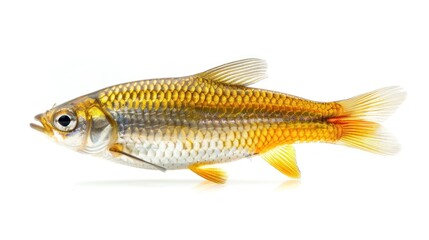 Golden Shiner full body clearly photo on white background , 