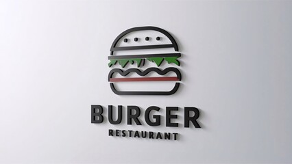 Burger restaurant icon business logo design , hamburger  3d render text