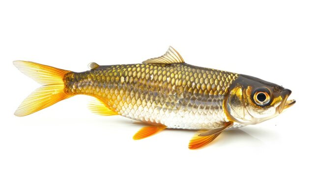 Golden Shiner full body clearly photo on white background , 