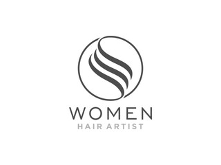 Abstract Hair Wave Logo Letter S Design.