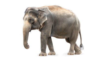 Asian Elephant on white background ,
