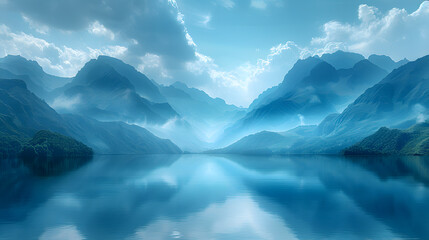 Fototapeta premium Pristine Serenity: Majestic Mountainscapes Photography