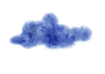 Abstract watercolor blue sky paint isolated on white background. Hand-painted watercolor splatter stains artistic used as an element in the decorative design.
