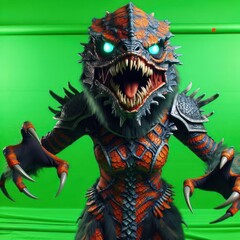 Naklejka premium green dragon head a dragon with a green background and a green screen behind it