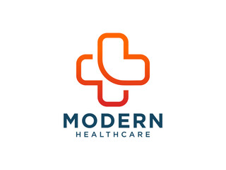 Obraz premium Modern Cross Healthcare Medical Logo.