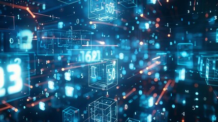 Obraz premium Abstract Digital Data Network Background Generative AI