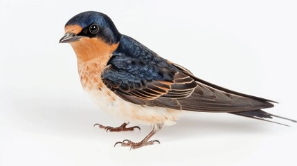 Obraz premium Barn Swallow on white background , 