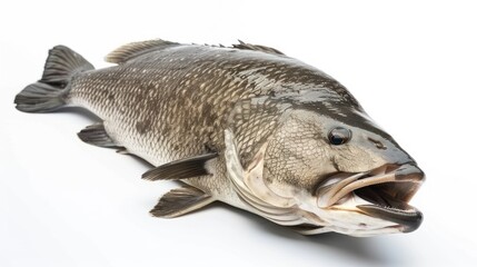Barramundi Fish on white background , 