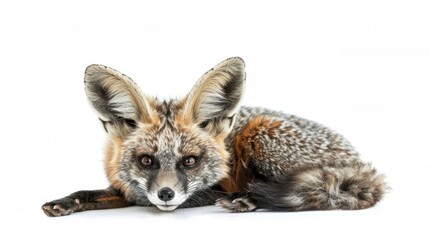 Fototapeta premium Bat-Eared Fox on white background ,