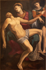 PERUGIA, ITALY - MAY 18, 2024: The painting of Pieta in the church Basilica di San Pietro by...