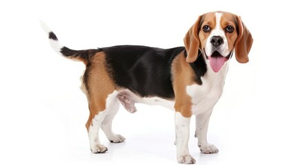 Beagle Shepherd on white background ,