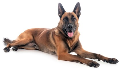 Belgian Malinois on white background , 