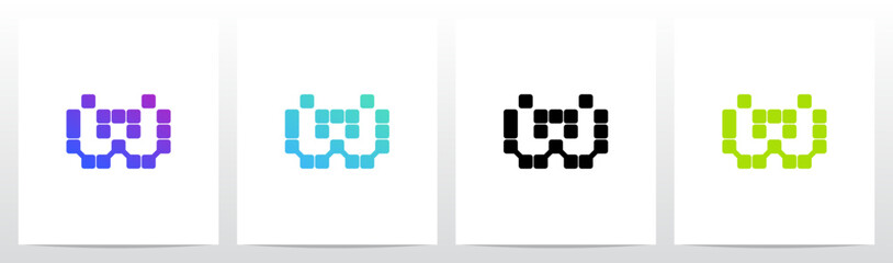 Blockchain Crypto NFT Theme Letter Initial Logo Design W