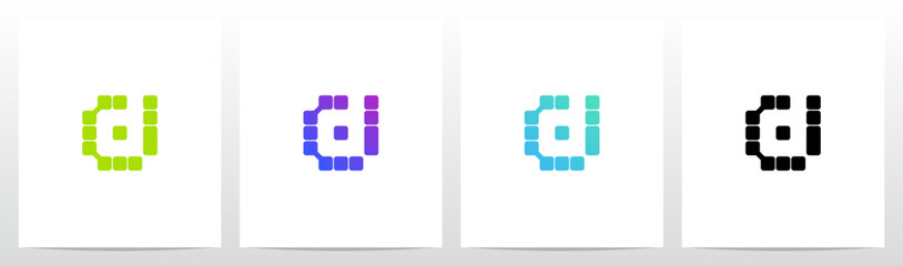 Blockchain Crypto NFT Theme Letter Initial Logo Design D