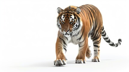 Obraz premium Bengal Tiger on white background ,