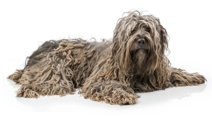 Bergamasco on white background , 
