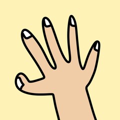 hand drawn color doodle cartoon of a female hand