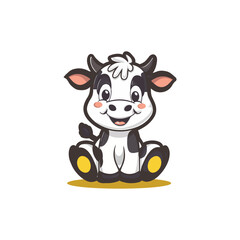 Fototapeta premium cute cow smile vector design