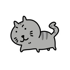 black and white cartoon cat