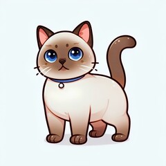 Obraz premium Siamese Cat cute vector without background
