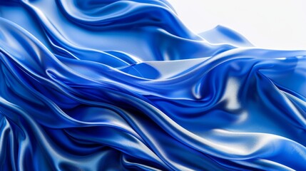 Obraz premium Shimmering Blue Silk Fabric, Generative AI