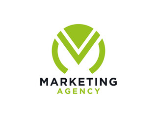 letter V. VM monogram logo design.