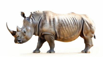 Fototapeta premium Black Rhinoceros on white background ,