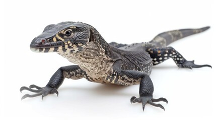 Black Throat Monitor on white background , 