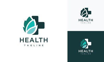 healthcare logo design template. nature leaf health logo design