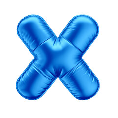 3D Multiplication Symbol in Blue Balloon for Father's Day, Boy's Birthday with Transparent Background