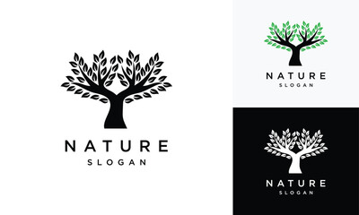 Natural Vector Tree Logo. Growth Design Template	