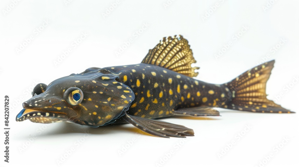 Wall mural Blue Eyed Pleco on white background , 