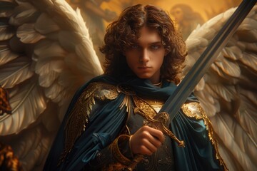 Archangel Gabriel, a divine messenger, celestial guardian, and harbinger of hope, embodying purity, guidance, and enlightenment in spiritual narratives and belief systems