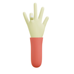 Obraz premium 3 D illustration of ring finger hand gesture icon