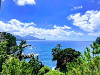 伊豆 堂ヶ島から見た雲見の岬