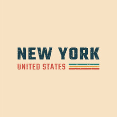 New York lettering retro style