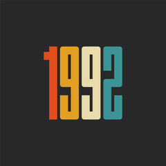 Vector 1992 birthday typography design