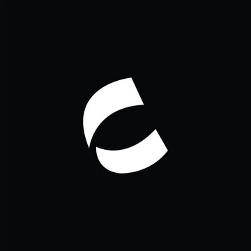 letter C flat design icon logo